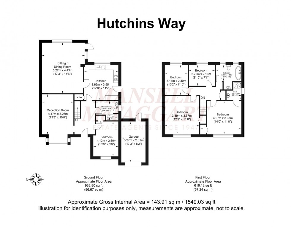 Floorplan for Hutchins Way, Horley, RH6