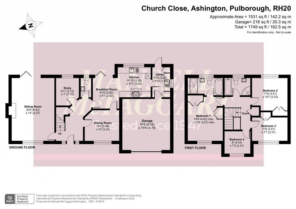 Floorplan for Church Close, Ashington, RH20