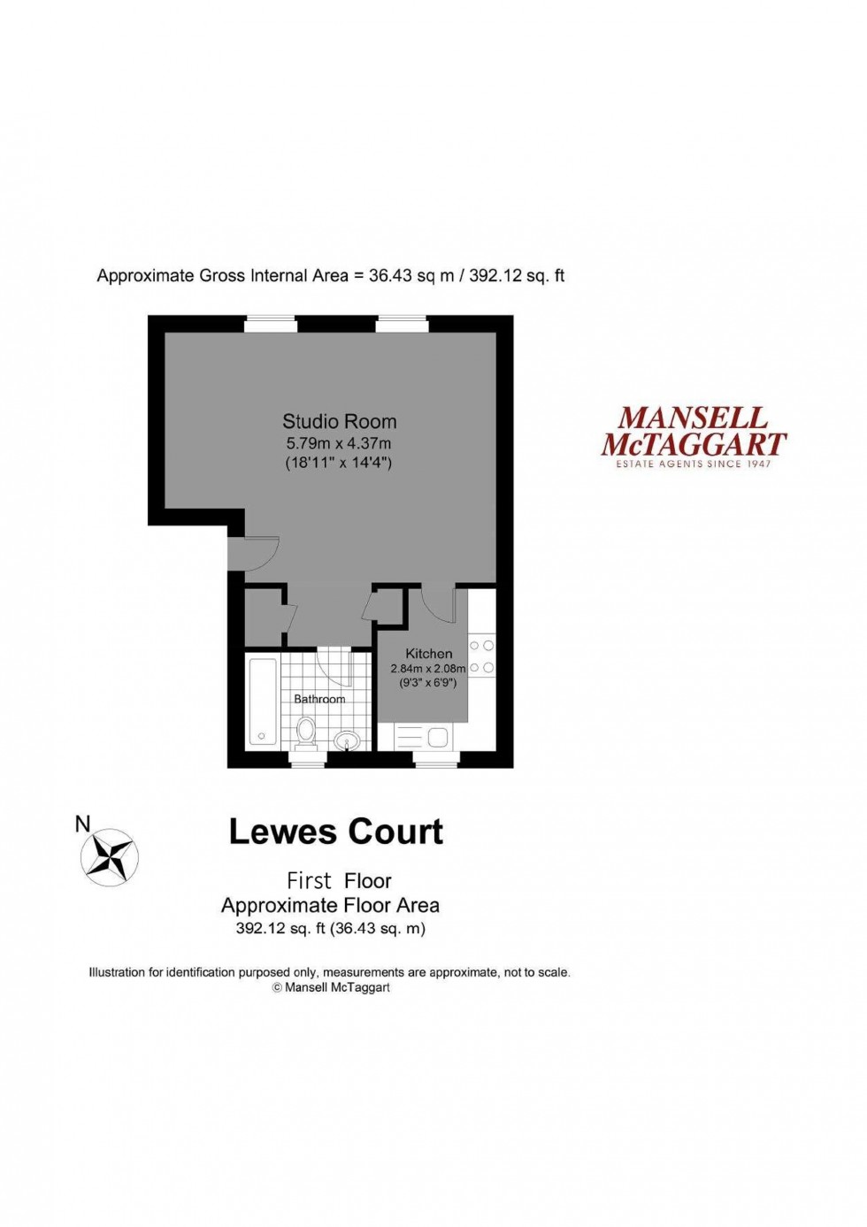 Floorplan for Aberdeen Road, Lewes Court, BN2