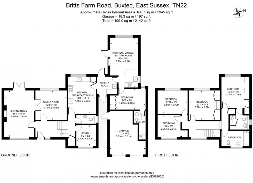 Floorplan for Britts Farm Road, Buxted, TN22