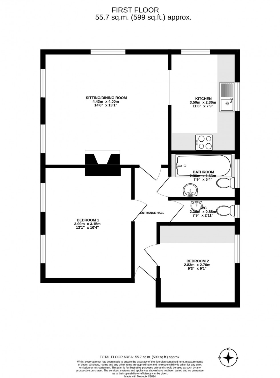 Floorplan for Lodge Close, Crawley, RH11