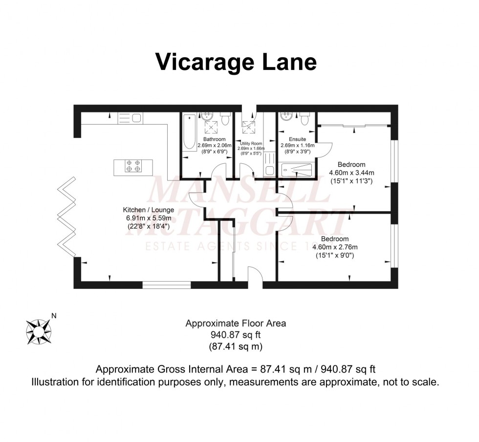 Floorplan for Vicarage Lane, Horley, RH6