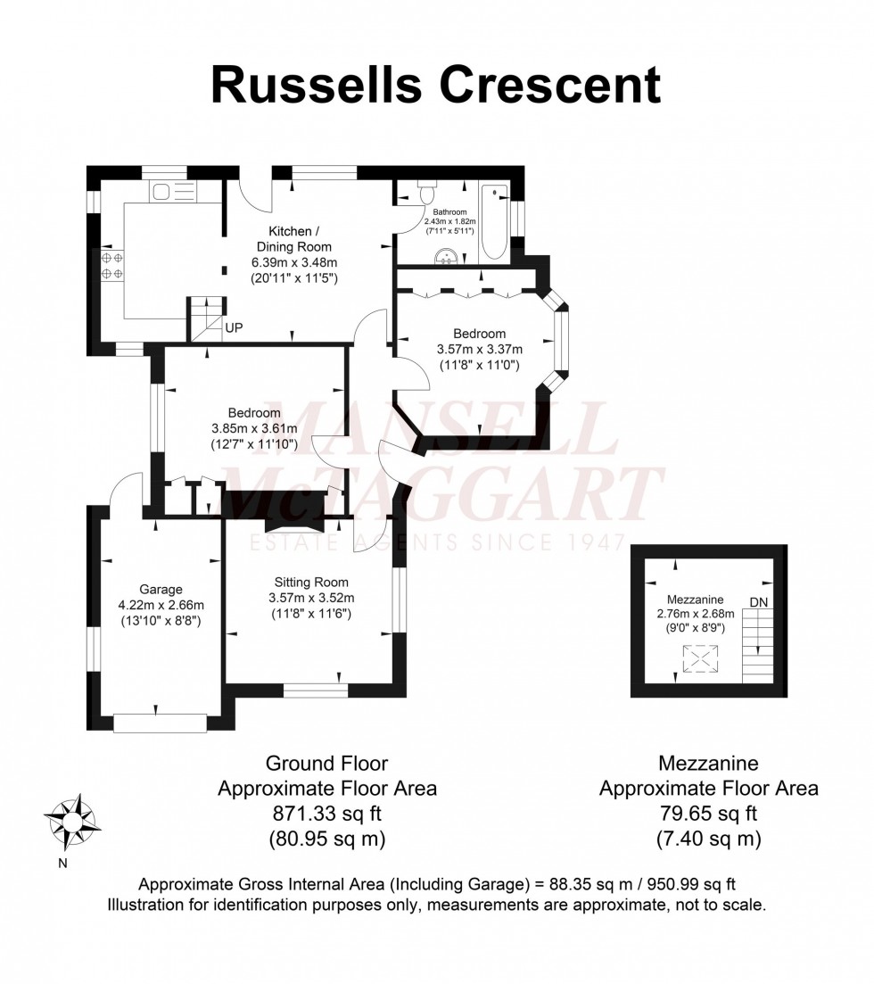 Floorplan for Russells Crescent, Horley, RH6