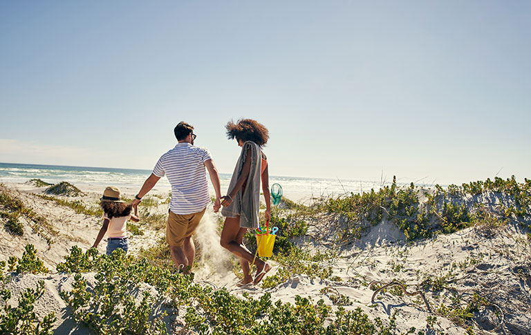 Family on the beach