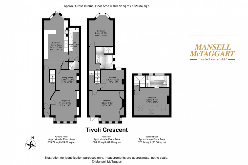 Floorplan for Tivoli Crescent, Brighton, BN1