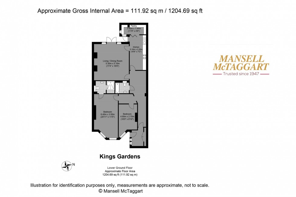 Floorplan for Kings Gardens, Hove, BN3