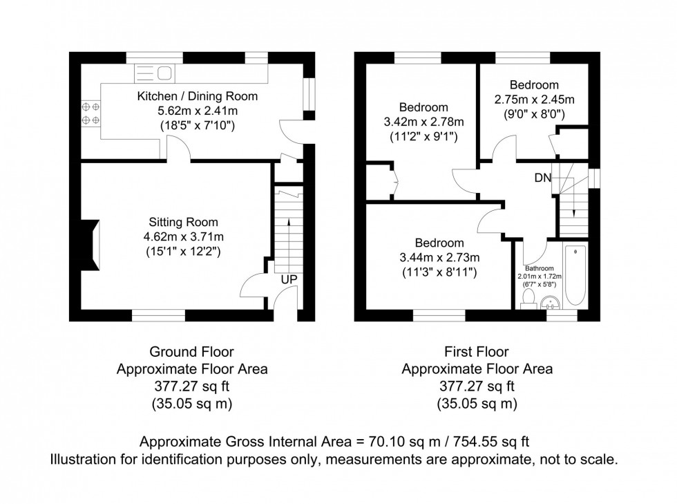 Floorplan for Cross Way, Lewes, BN7