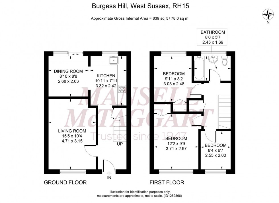 Floorplan for Church Close, Burgess Hill, RH15