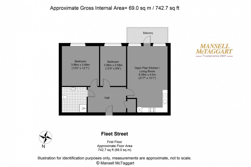 Floorplan for Fleet Street, Temple House, BN1