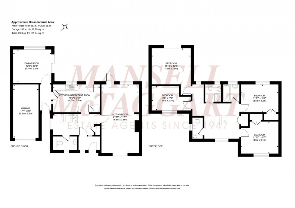 Floorplan for Marlborough Drive, Burgess Hill, RH15