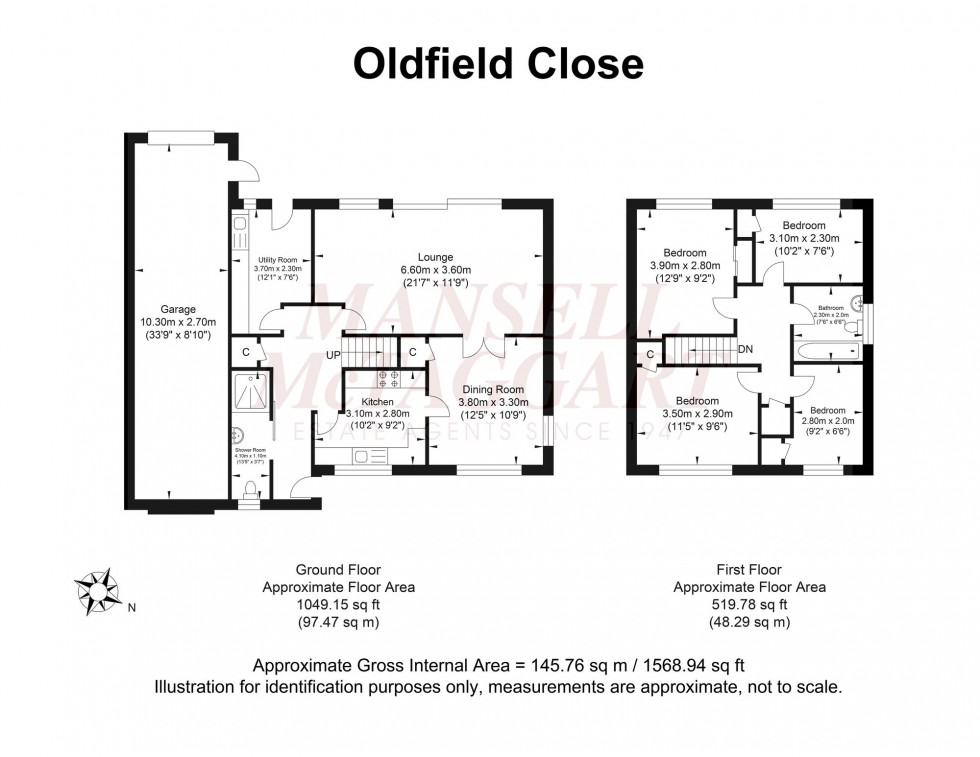 Floorplan for Oldfield Close, Horley, RH6