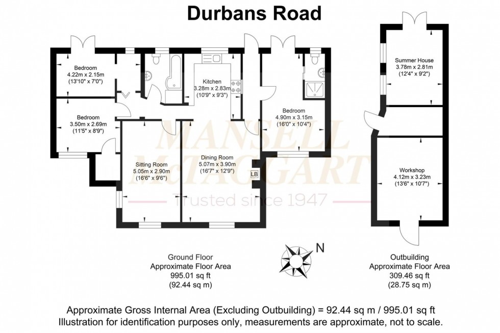 Floorplan for Durbans Road, Wisborough Green, RH14