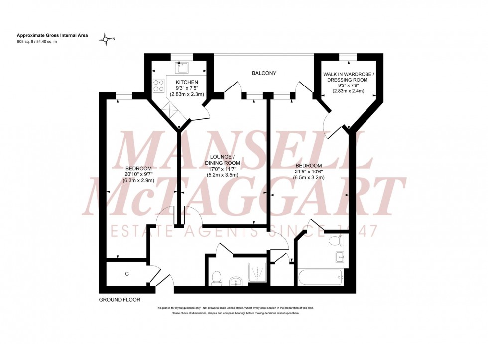 Floorplan for The Brow, Clayton Court The Brow, RH15