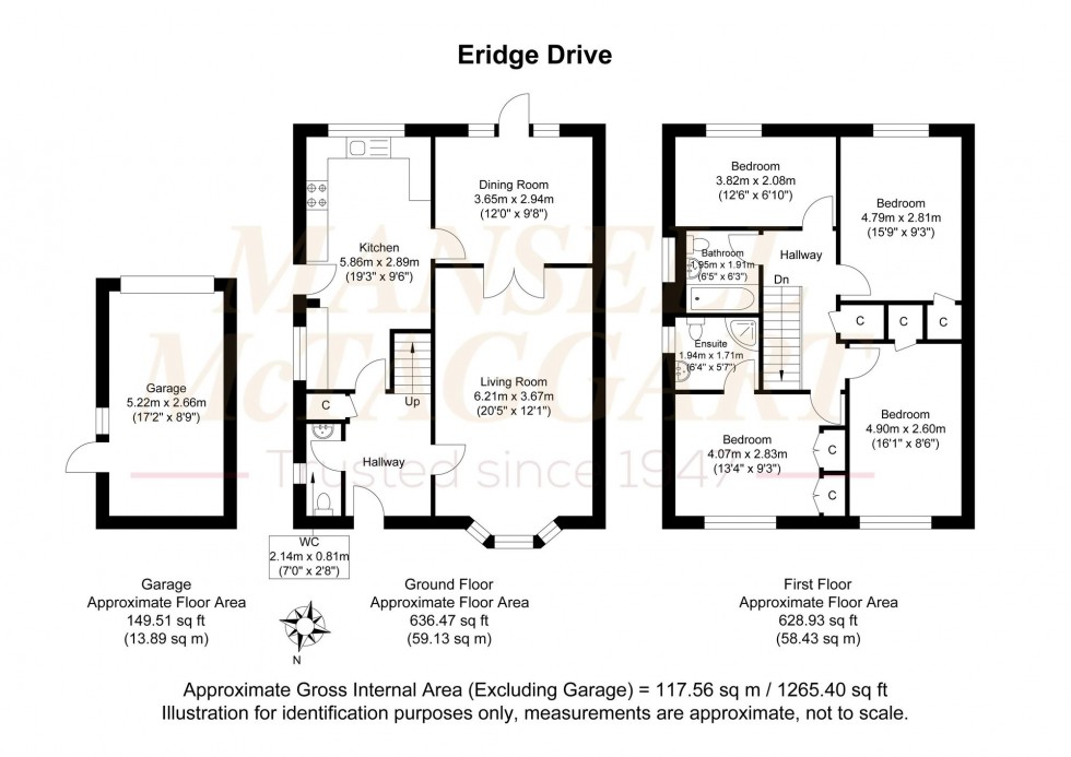 Floorplan for Eridge Drive, Crowborough, TN6