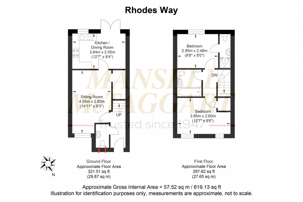 Floorplan for Rhodes Way, Billingshurst, RH14