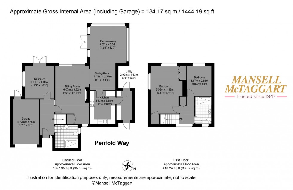 Floorplan for Penfold Way, Steyning, BN44