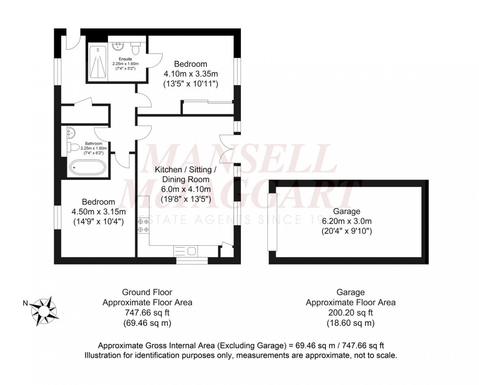 Floorplan for Bricklayer Lane, Faygate, RH12