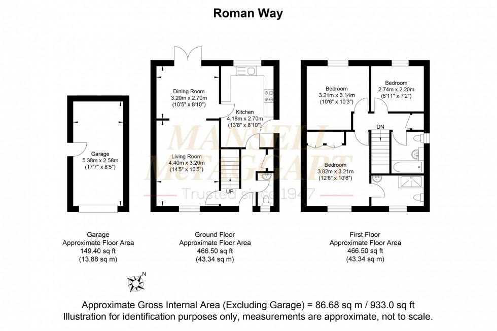 Floorplan for Roman Way, Uckfield, TN22