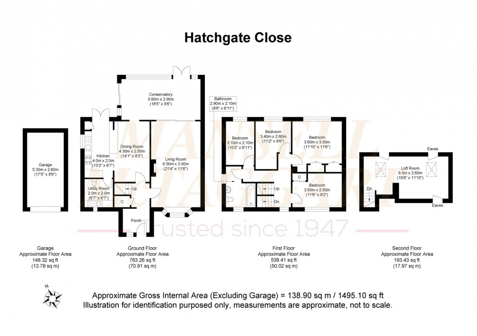 Floorplan for Hatchgate Close, Cuckfield, RH17