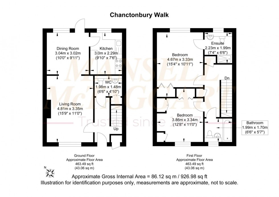 Floorplan for Chanctonbury Walk, Storrington, RH20