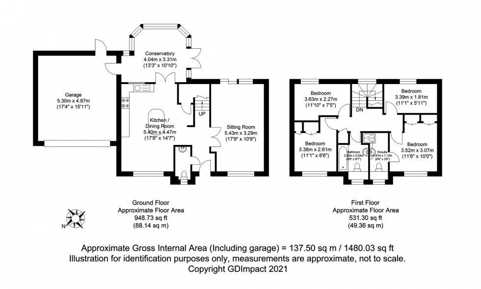 Floorplan for Lowdells Close, East Grinstead, RH19