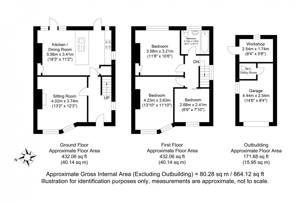 Floorplan for Caburn Crescent, Lewes, BN7