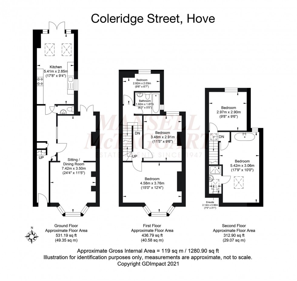 Floorplan for Coleridge Street, Hove, BN3