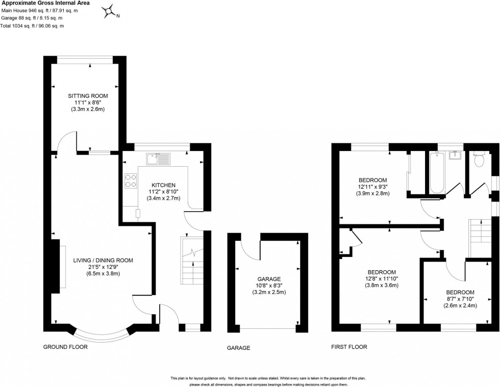 Floorplan for Southdown Close, Haywards Heath, RH16
