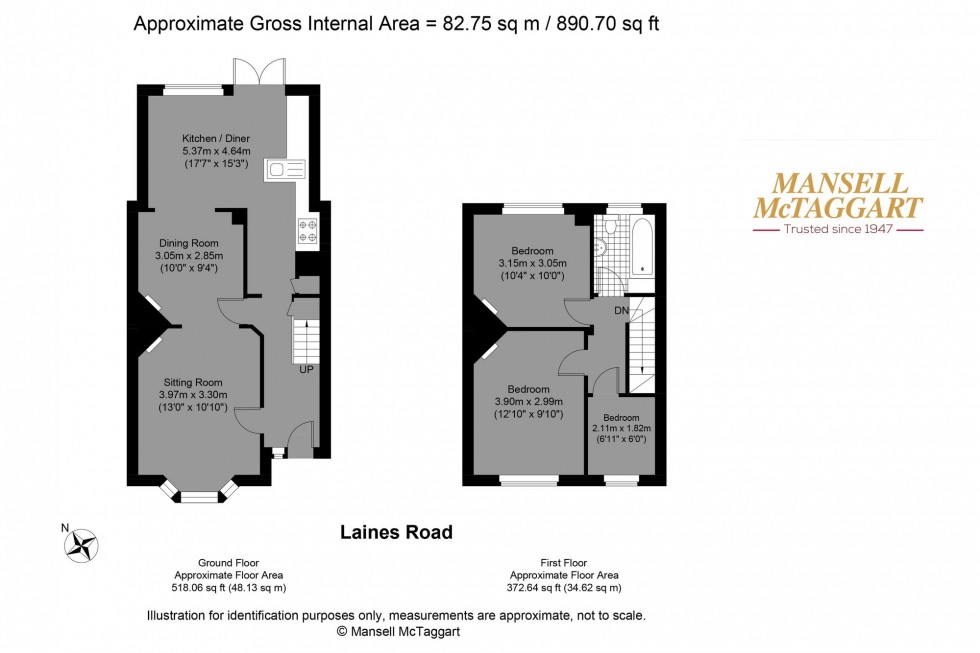 Floorplan for Laines Road, Steyning, BN44