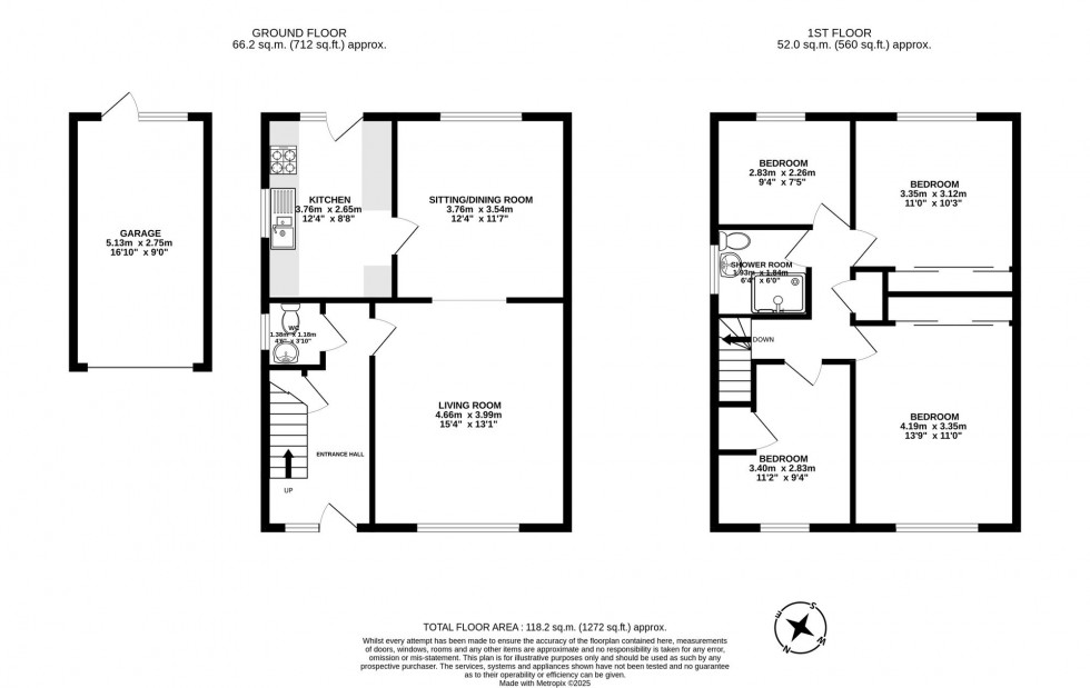 Floorplan for Court Close, East Grinstead, RH19