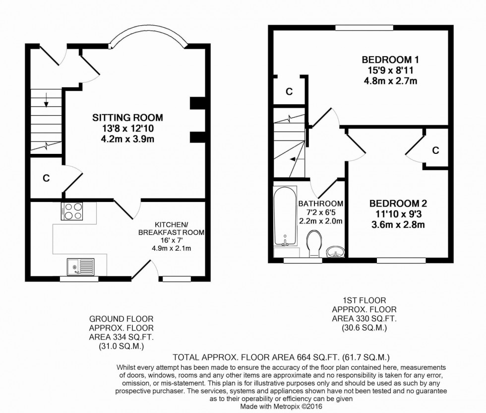 Floorplan for Queens Approach, Uckfield, TN22
