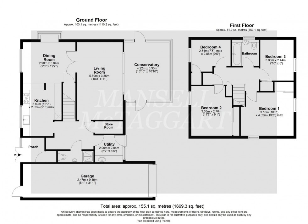 Floorplan for Herontye Drive, East Grinstead, RH19