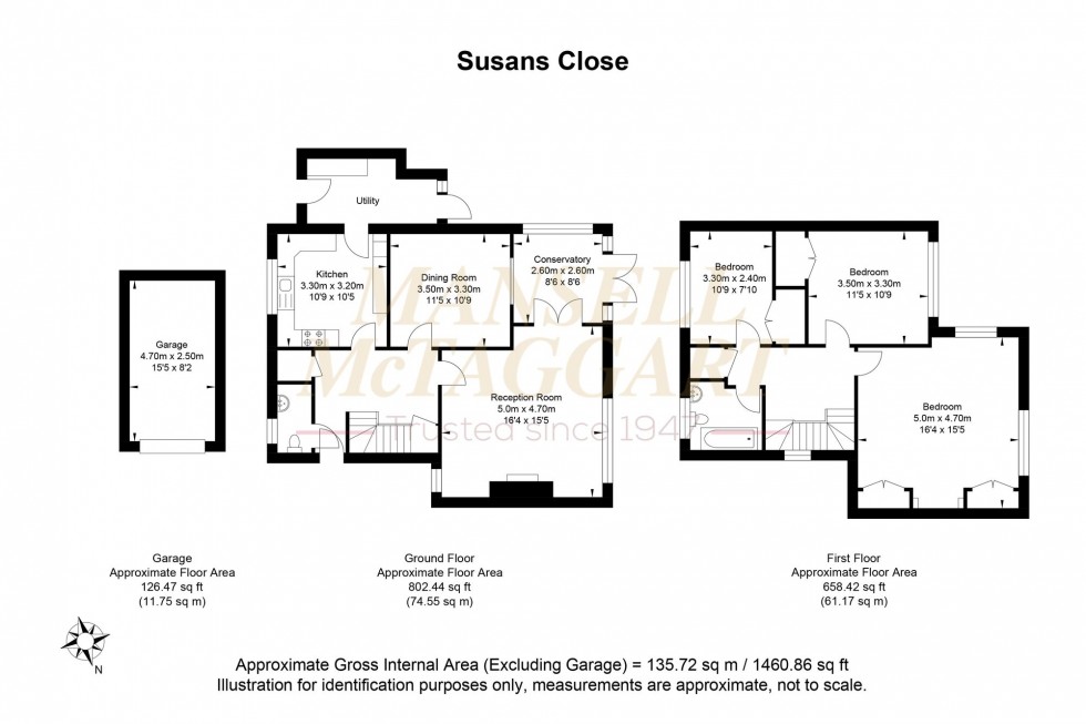 Floorplan for Susans Close, East Hoathly, BN8