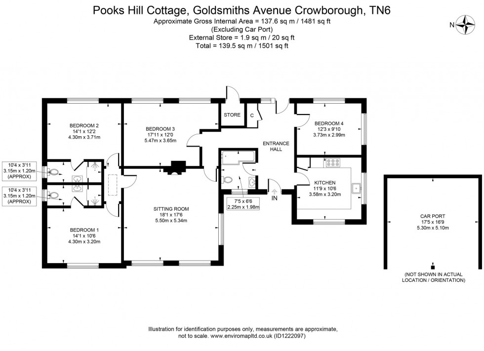 Floorplan for Goldsmiths Avenue, Crowborough, TN6