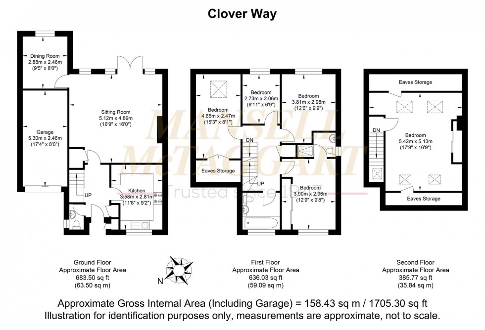 Floorplan for Clover Way, Smallfield, RH6
