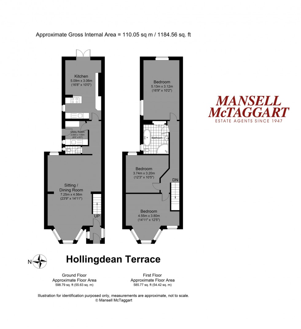 Floorplan for Hollingdean Terrace, Brighton, BN1
