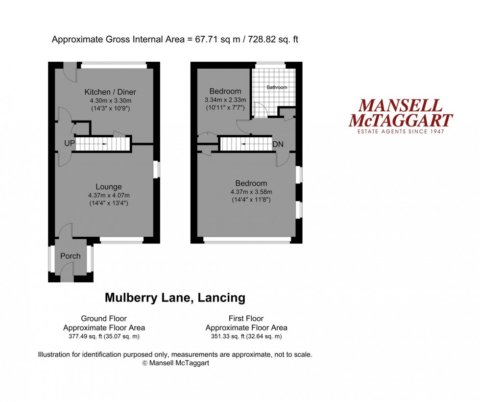 Floorplan for Mulberry Close, Lancing, BN15