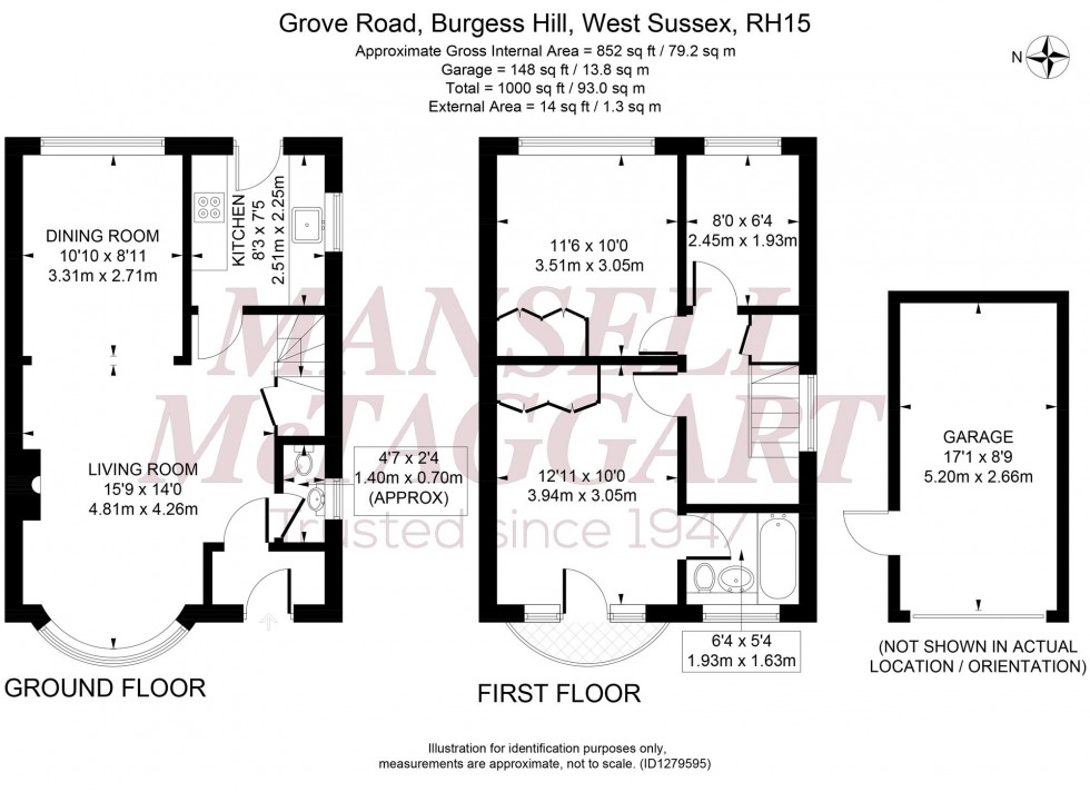 Floorplan for Grove Road, Burgess Hill, RH15
