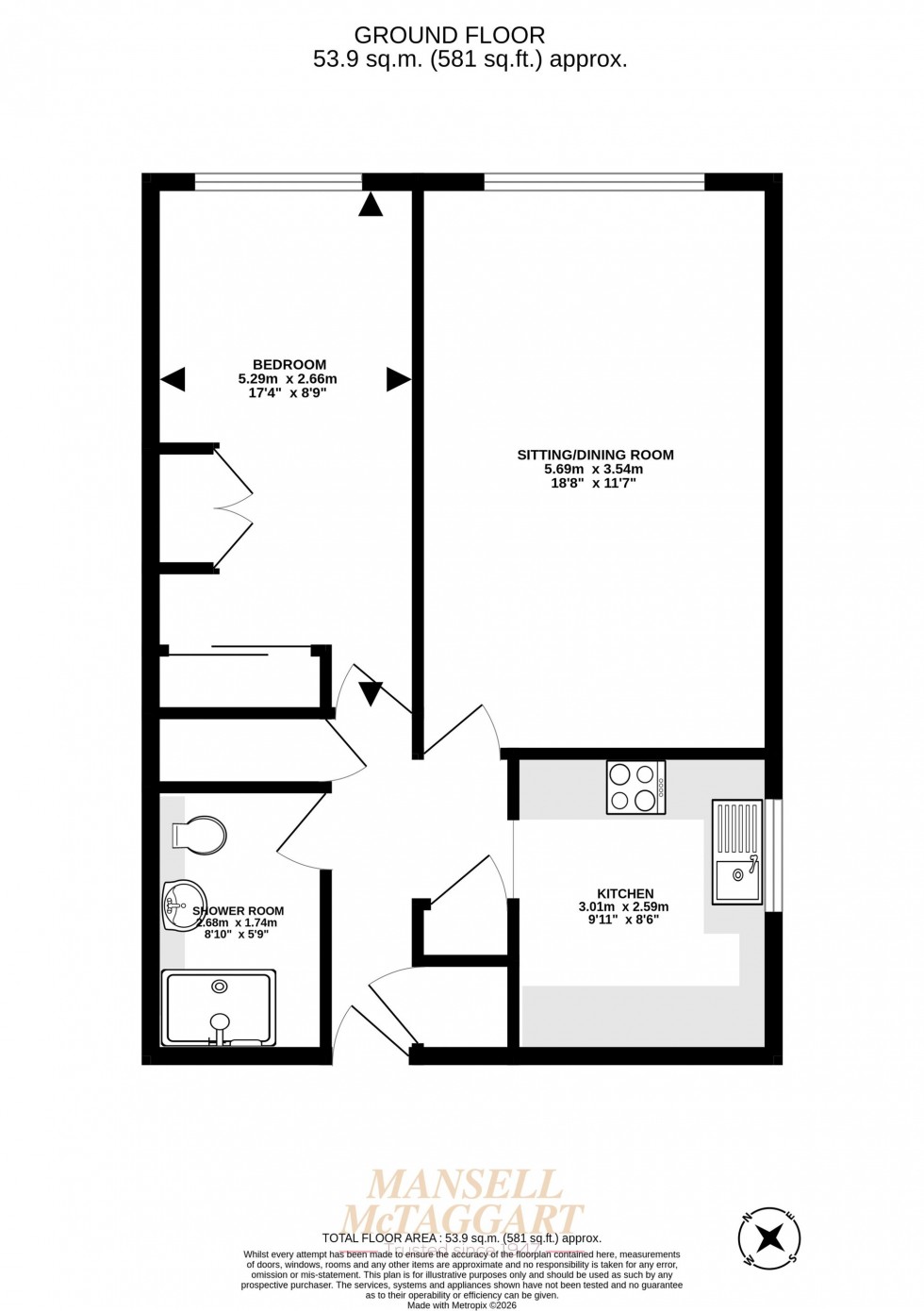 Floorplan for Grovelands, Horley, RH6