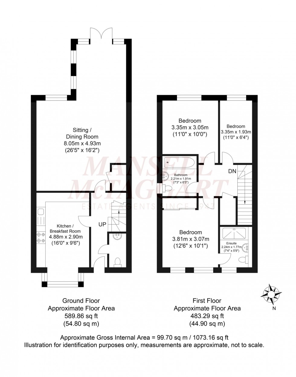 Floorplan for Highwood Crescent, Horsham, RH12