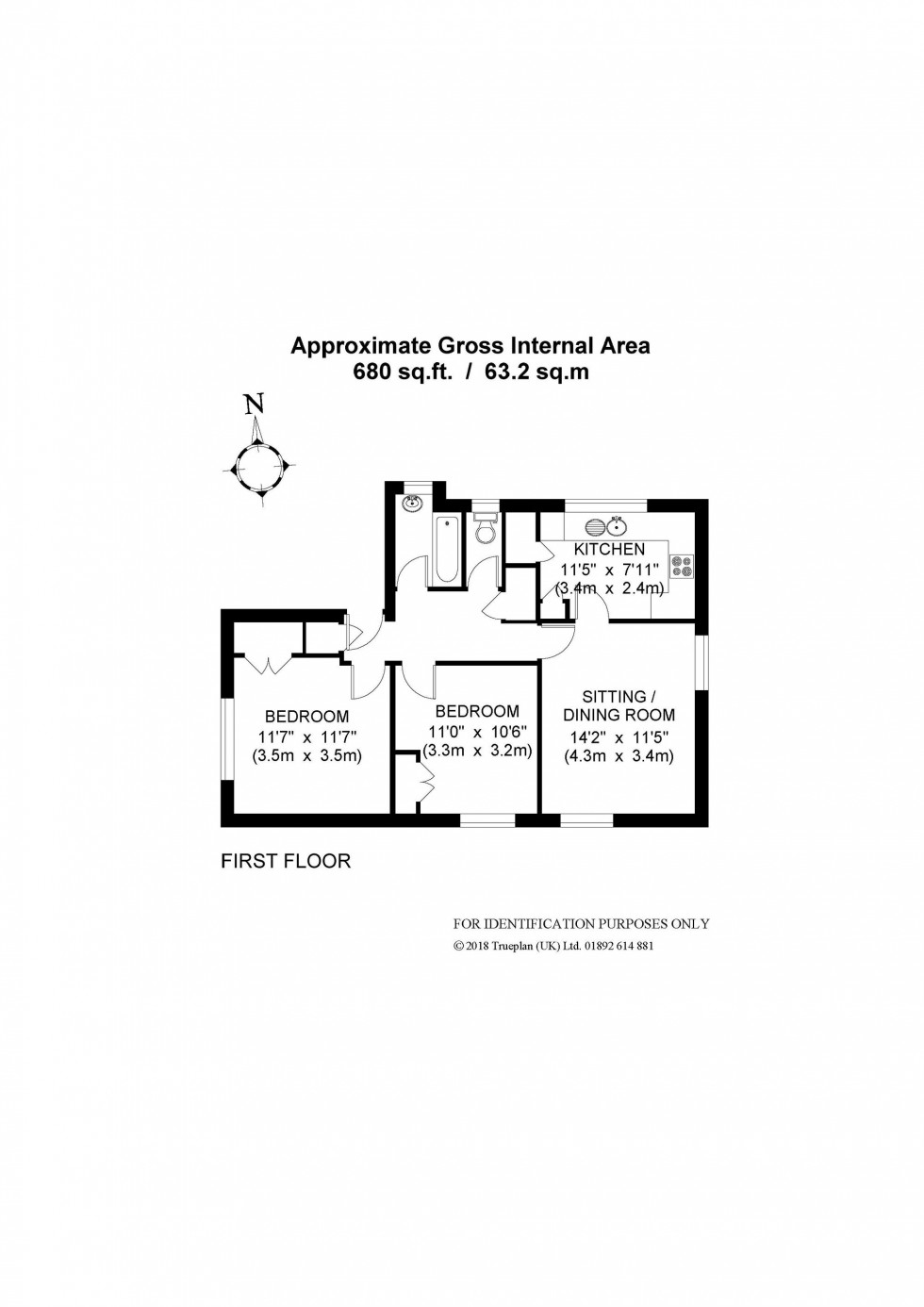 Floorplan for Swann Way, Broadbridge Heath, RH12