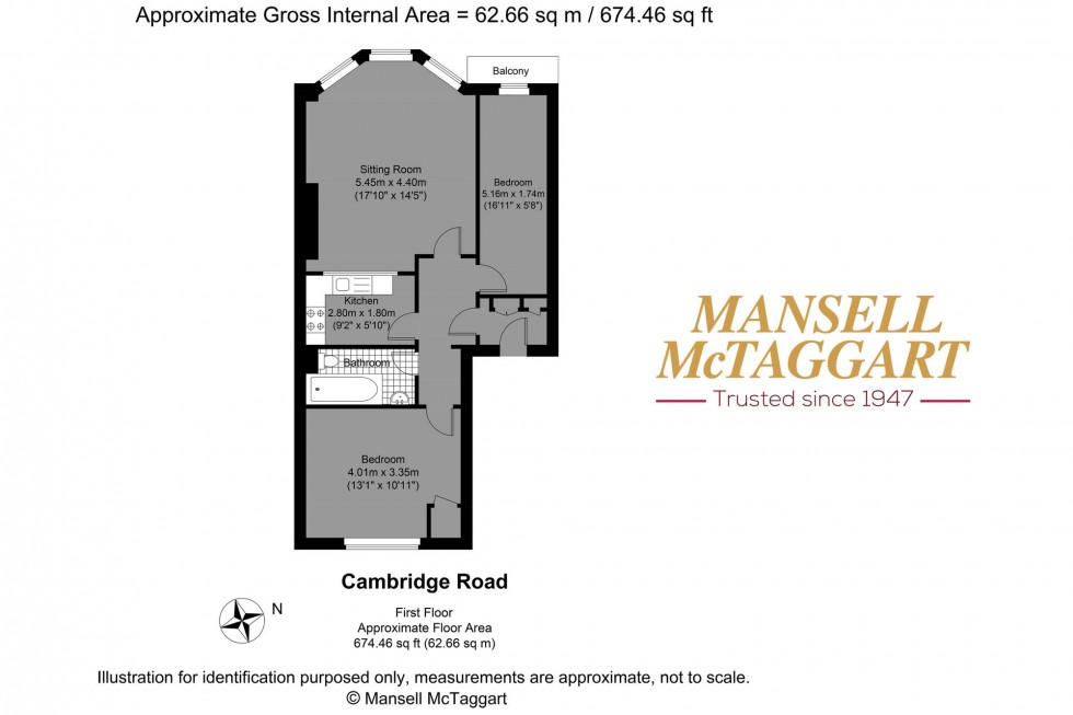 Floorplan for Cambridge Road, Hove, BN3