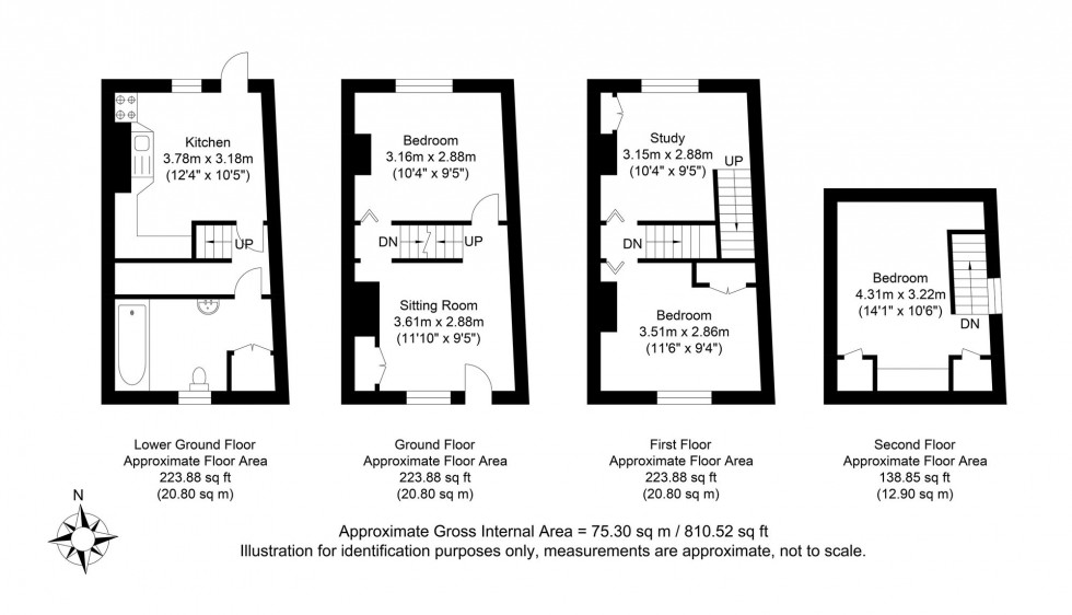Floorplan for De Montfort Road, Lewes, BN7