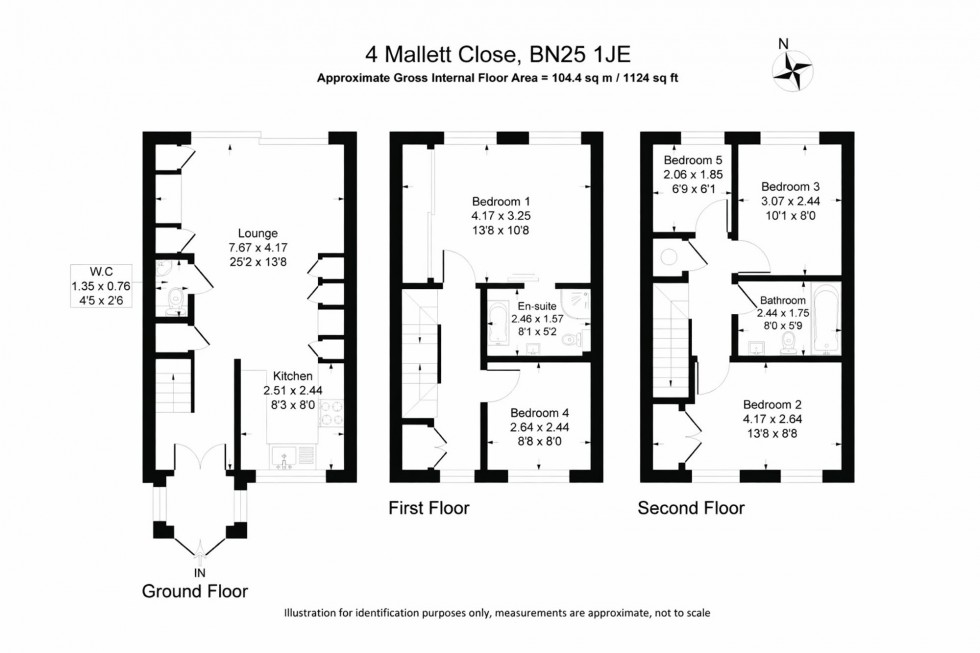 Floorplan for Mallett Close, Seaford, BN25
