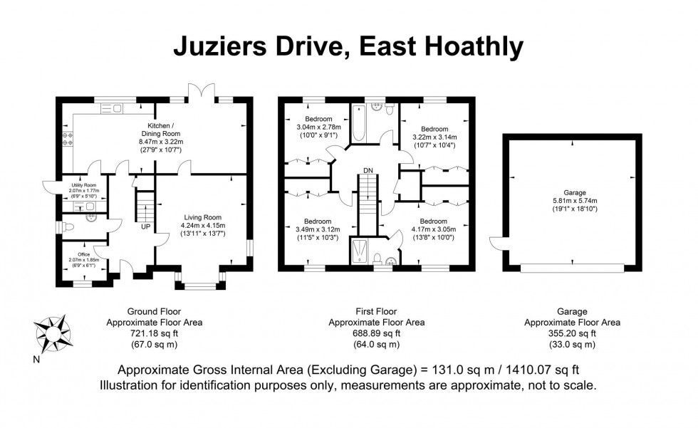 Floorplan for Juziers Drive, East Hoathly, BN8