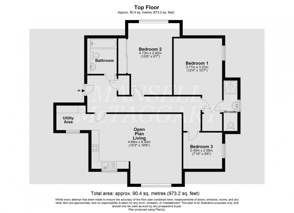 Floorplan for Tower Close, East Grinstead, RH19