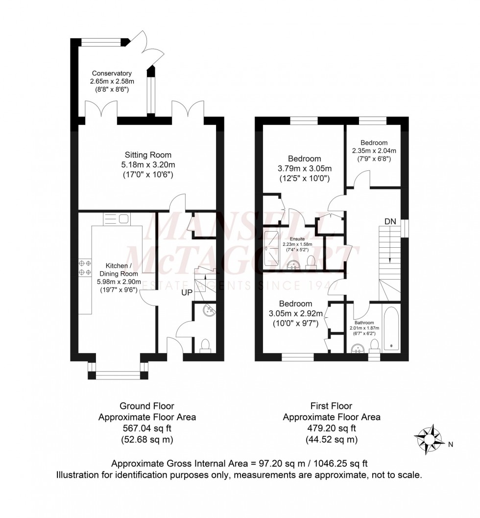 Floorplan for Halls Drive, Faygate, RH12