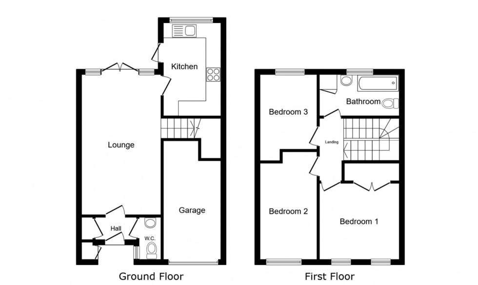 Floorplan for Benchfield Close, East Grinstead, RH19