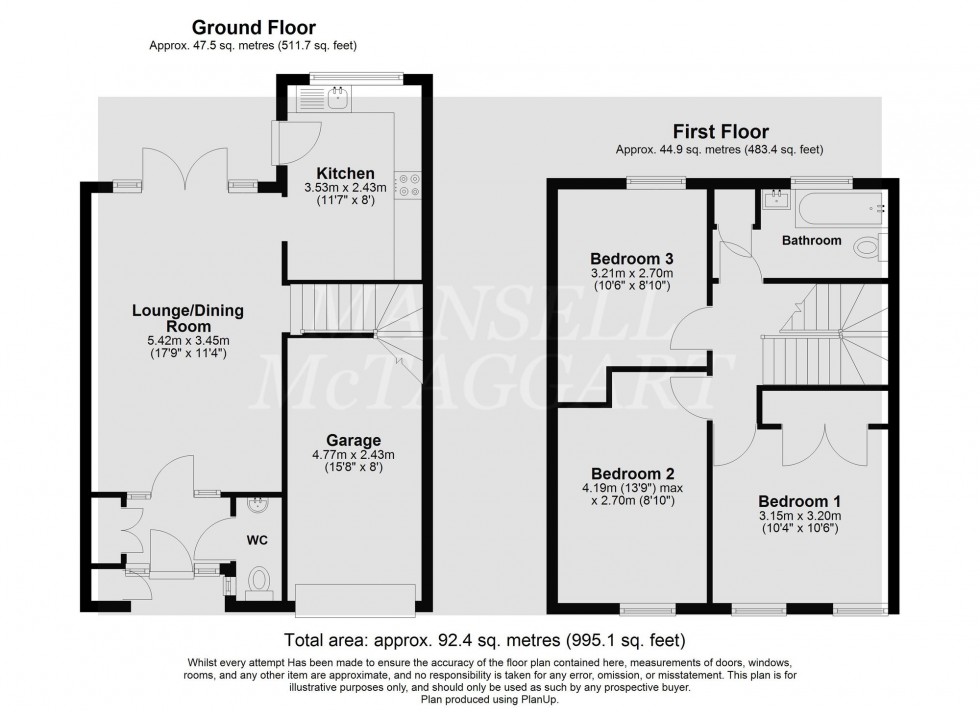 Floorplan for Benchfield Close, East Grinstead, RH19