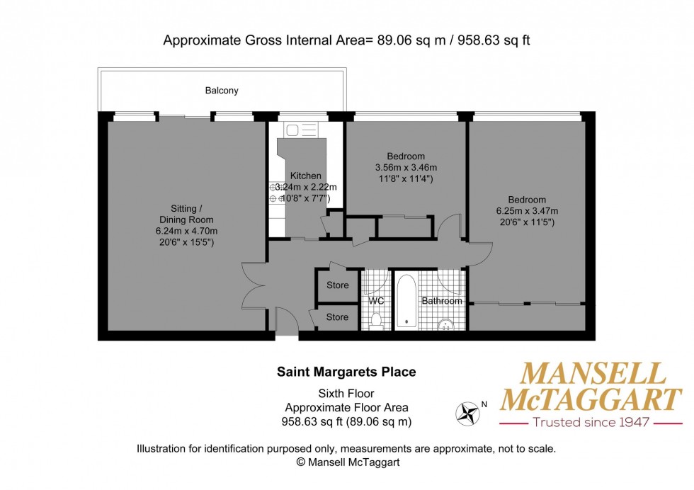 Floorplan for St. Margarets Place, Brighton, BN1